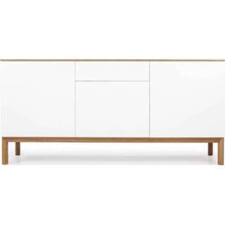 👉 Dressoir wit MDF#Eikenhout Bruin#Wit Tenzo Patch 3 deuren en 1 lade - eikenkleur/wit/eikenkleur 85x179x47 cm Leen Bakker 7394084065554