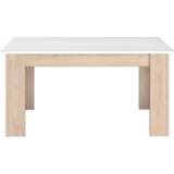 👉 Eettafel wit eiken spaanplaat Beige#Wit Parisot eetkamertafel On air - eiken/hoogglans 76x138/173x86 cm Leen Bakker 3480940289845