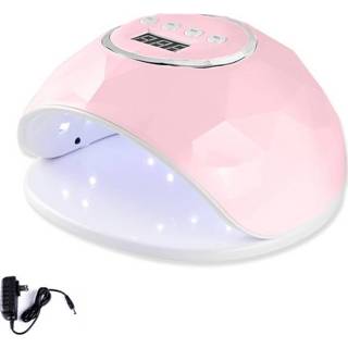 👉 Nageldroger roze gel F6 UV LED lamp nagel droger Dual handen Nail uitharden nagellak met sensor & timer LCD display (Pink US) 8226890360822