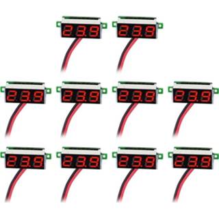 👉 Spanningsmeter rood Electronic Component 10 stuks 0 36 inch 2 draden digitale spannings meter kleur licht display meten spanning: DC 2.5-30V (rood) 6922757633123