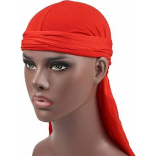 👉 Hoofddoek rood elastische mannen Mannelijke straat basketbal hip hop lange staart hoed (rood) 8006405100613