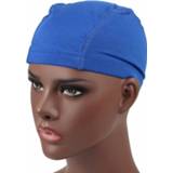 👉 Pruik blauw elastische saffier Hip hop Dome Cap dop (saffier blauw) 8006405100750