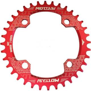 Fiets rood MOTSUV ronde smalle brede Chainring MTB 104BCD tand plaat onderdelen elliptische 34T (rood) 8226890154490