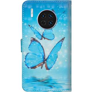 👉 Portemonnee blauw Wonder Series Huawei Mate 30 Pro Wallet Case - Vlinder 5712580017358