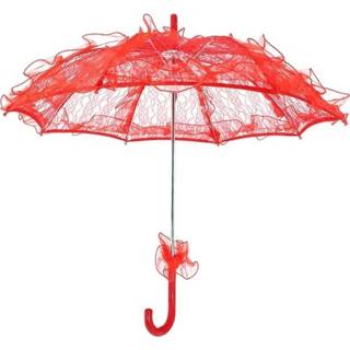 👉 Paraplu rood katoen Bruiloft partijen Bridal Lace dansen fotografie prop (rood) 8006405141524