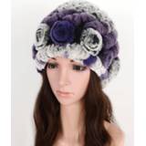 👉 Bont vrouwen Echte konijn gras ananas Hat Koreaanse versie van de Women's warm earmuffs (kleurrijke 2) 8226890302679