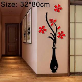 👉 Vaas acryl plastic Creatieve 3D stereo muur stickers TV achtergrond corridor Home Decoratie grootte: 32x80x4cm 8006405166640