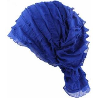 👉 Tulband blauw Moslim stapelen GLB chiffon fold chemotherapie (Sapphire Blue) 8006405190751