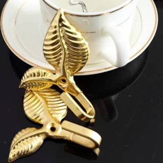 Gordijn goud 2 PC'S Iron Leaf gevormde stropdas muur haken Home decor (goud) 8226890223332