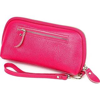 👉 Portemonnee rood rose vrouwen 2023 multifunctionele Litchi textuur grote capaciteit hand met kaartsleuven (Rose rood) 8006405230174