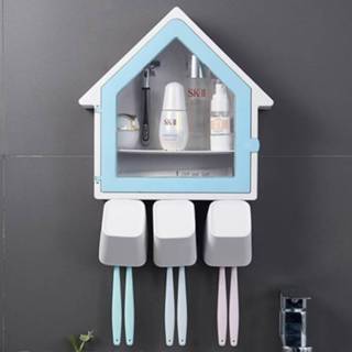 👉 Tandenborstelhouder blauw Badkamer muur opknoping kleine huis tandenborstel houder toiletartikelen opslag plank (blauw) 8006405336746