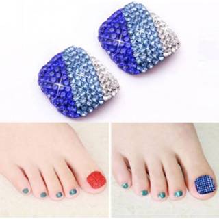 👉 2 stuks Crystal nep Nail Art Tips Rhinestone volledige dekking teennagels Decals stickers (NO: 22) 8226890057395