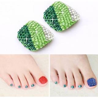 👉 2 PC'S Crystal nep Nail Art Tips Rhinestone volledige dekking teennagels Decals stickers (NO: 16) 8226890102750 8733253594782