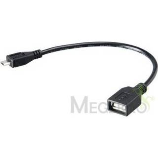 👉 Zwart mannen vrouwen Akasa 15cm Micro USB - USB2.0 A USB-kabel 0,15 m Micro-USB Mannelijk Vrouwelijk 4710614534872