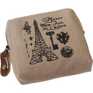 Portemonnee kaki canvas 3 stuks retro Classic toren kaart sleutel Coin Purse tas Pouch geval (kaki) 8226890070707