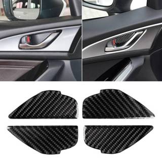 👉 Handvat koolstofvezel 4 STKS auto deur innerlijke pols panel decoratieve sticker voor Mazda Axela 2014/2017-2018 6922224934814