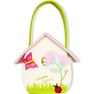 👉 Opbergtas groene stof vilt 2 PC'S cartoon Butterfly Candy winkelmandje specificatie: B draagbare tas 8226890344778