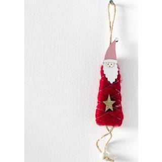 👉 Kerstversiering rood wol vilt houten 2 PC'S pentagram Santa Claus hanger creatieve kerstboom ornamenten (rood) 8226890292086