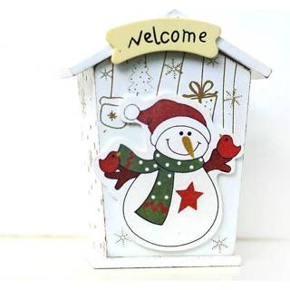 👉 Ornament witte houten 2 PC'S kerst creatief cartoon Piggy Bank decoratie ornamenten (witte sneeuwpop) 8226890302945
