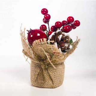 👉 Conifeer rood 2 PC'S creatieve kerst simulatie Pine Conifer naald ingegoten decoratie (Pinecone fruit) 8226890380127
