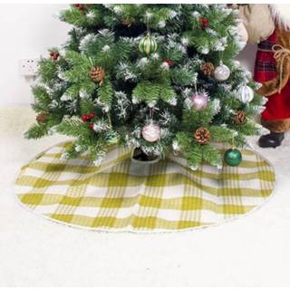 👉 Kerstboom groen stof 2 PC'S kerst geruite onder decoratie boom rok (groen) 8226890365315