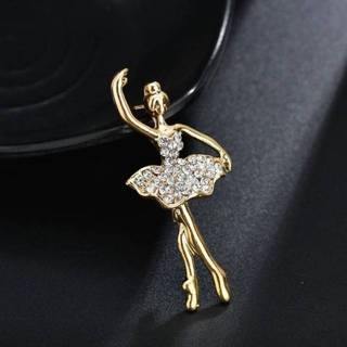 👉 Ballerina's kristal goud Kristallen bloem rok ballet danser broche (goud) 8226890334380