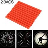 Fiets rood 2 zakken mountainbike paardrijden wiel RIM spoke Mount clip Tube waarschuwing licht strip buiten reflector (rood) 8226890278790