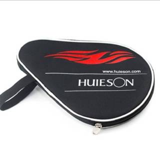 👉 Tennisracket zwart HUIESON HS-PT-H02 Gourd-shaped Zipper Oxford Cloth Single Table Tennis Racket with Ball Bag Size: 30x20.5cm(Black) 8226890317338