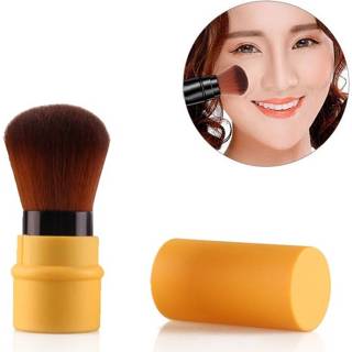 👉 Borstel geel Intrekbare Stichting make-up poeder Blush Beauty borstels reizen cosmetische (geel) 8226890250086