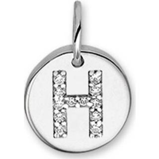 👉 Bedel zilver active Letter H Hanger van met Zirkonia?s