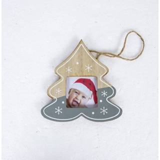 👉 Fotoframe grijs 2 PC'S kerst foto frame creatief fotolijstjes hanger kerstboom decoratie specificatie: (grijs) 6922805949718