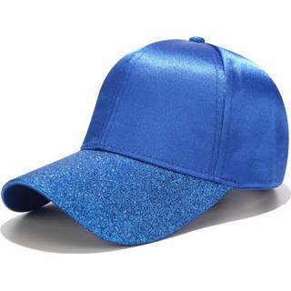👉 Blauw satijn Mode effen kleur glanzend oppervlak verstelbare paardenstaart Hat Baseballpet (Royal Blue) 8226890176492