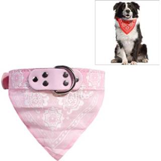 Bandana roze leder l Verstelbare hond gedrukte zachte sjaal kraag scoutingdas voor puppy huisdier maat: (roze) 6922651043882