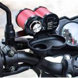 👉 Motorfiet rood Draagbare motorfiets aluminiumlegering dubbele USB-oplader sigarettenaansteker (rood) 8226889945351