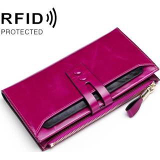 👉 Portemonnee purper rose vrouwen 8239 antimagnetische RFID multifunctionele lederen dame grote-capaciteit met afneembare kaarthouder (Rose Purple) 8226889955978