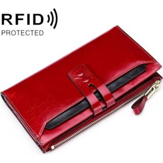 👉 Portemonnee rood vrouwen 8239 antimagnetische RFID multifunctionele lederen dame grote-capaciteit met afneembare kaarthouder (rood) 8226889956036
