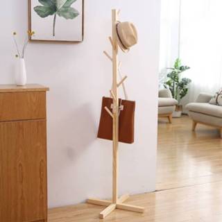 👉 Houten hout Creatieve boom-vormige massief vloer Hatstand kleren opknoping Rack grootte: 165x50x5cm (hout) 8226889958825