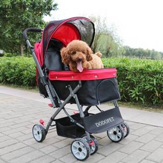 👉 Trolley rood DODOPET outdoor schokbestendig draagbaar opvouwbare hond kat Huisdier (rood) 8226889959174