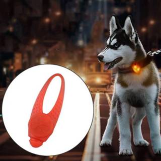 👉 Nachtlamp rood siliconen LED nachtlampje huisdier veiligheid kraag hanger (rood) 8226889960712