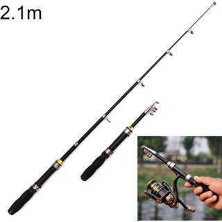 Hengel zwarte 36cm draagbare telescopische zee mini verlengde lengte: 2.1 m buis-type Reel seat 8226889961009