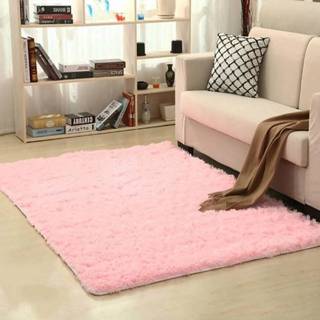 👉 Tapijt roze pluche kinderen Shaggy voor woonkamer thuis warme vloer tapijten pluizig matten kamer namaakbont gebied grootte: 120x200cm (roze) 8226890032385
