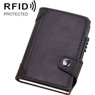 👉 Portemonnee zwart PU X-51 automatisch Uitvouwkaart type anti-magnetische RFID anti-diefstal lederen met kaartsleuven (zwart) 8226890019874