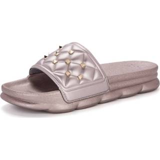 👉 Slippers vrouwen Mode trend platform klinknagel voor (kleur: Champagne grootte: 36) 8006404906742