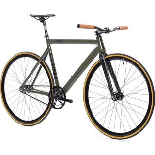 👉 Fiets donkergroen zwart State Premium Black Label V2 Fixie - Army Green
