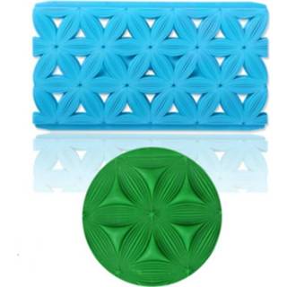 👉 Taart 2 PC'S fondant tool hartvormige Diamond textuur Plaid Overpass Quyi Seal Printing mal (6 Petal cut schimmel 56006) 8226890331044