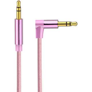 👉 Audiokabel rose goud AV01 3.5 mm male naar elleboog audio kabel lengte: 1M (Rose goud) 8006404991823
