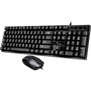 👉 Toetsenbord zwart Chasing Leopard Q17 104 toetsen USB Wired schorsing gaming Office + symmetrische muis set keyboard kabel lengte: 1.4 m muiskabel 1.3 (zwart) 8006405003037