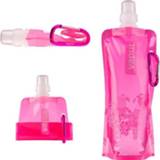 👉 Waterdichte tas roze siliconen 0.5 l Portable Ultralight opvouwbare water outdoor sportbenodigdheden wandelen camping zachte kolf (roze) 8226890140493