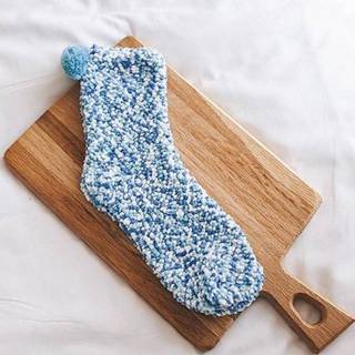 👉 Sokken blauw vrouwen 3 paren kerst pluizig warme winter gezellige lounge (licht blauw) 6922906620189