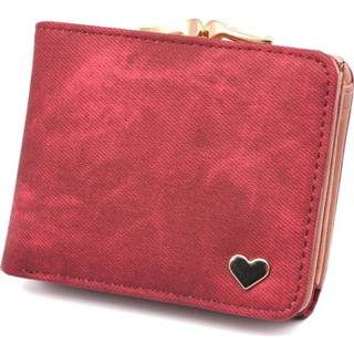 👉 Clutch rood vrouwen mini lederen kaarthouder korte portemonnee (wijn rood) 6922523403295